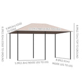 Gazébo patio acier toit souple 13' x 10' chapiteau fête tente avec 6 rideaux amovibles et trous de drainage