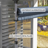 11.5' x 10' Manual Retractable Patio Awning, Outdoor Privacy Screen with UPF30+ & Water-Resistant Fabric