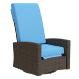 Outdoor Rattan Wicker Lounge Chair with Footrest & Soft Cushion for Patio