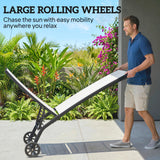 Outdoor Lounge Chair Set of 2, Tanning Chair with Wheels, Breathable Mesh for Patio