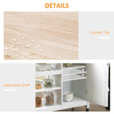 Kitchen Cart on Wheels with Embossed Door Panel, Utility Kitchen Island with Storage Drawer