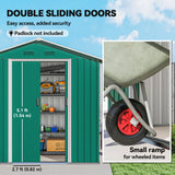 6.5x3.5ft Metal Garden Storage Shed for Outdoor Tool Storage with Double Sliding Doors and Vents