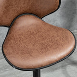 Vintage Set of 2 Microfiber Cloth Adjustable Bar Height Stools with Swivel Seat