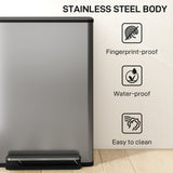 Trash Can with Soft-Close Lid, Garbage Can with Removable Inner Bucket for Kitchen 13.2 gal/50 L