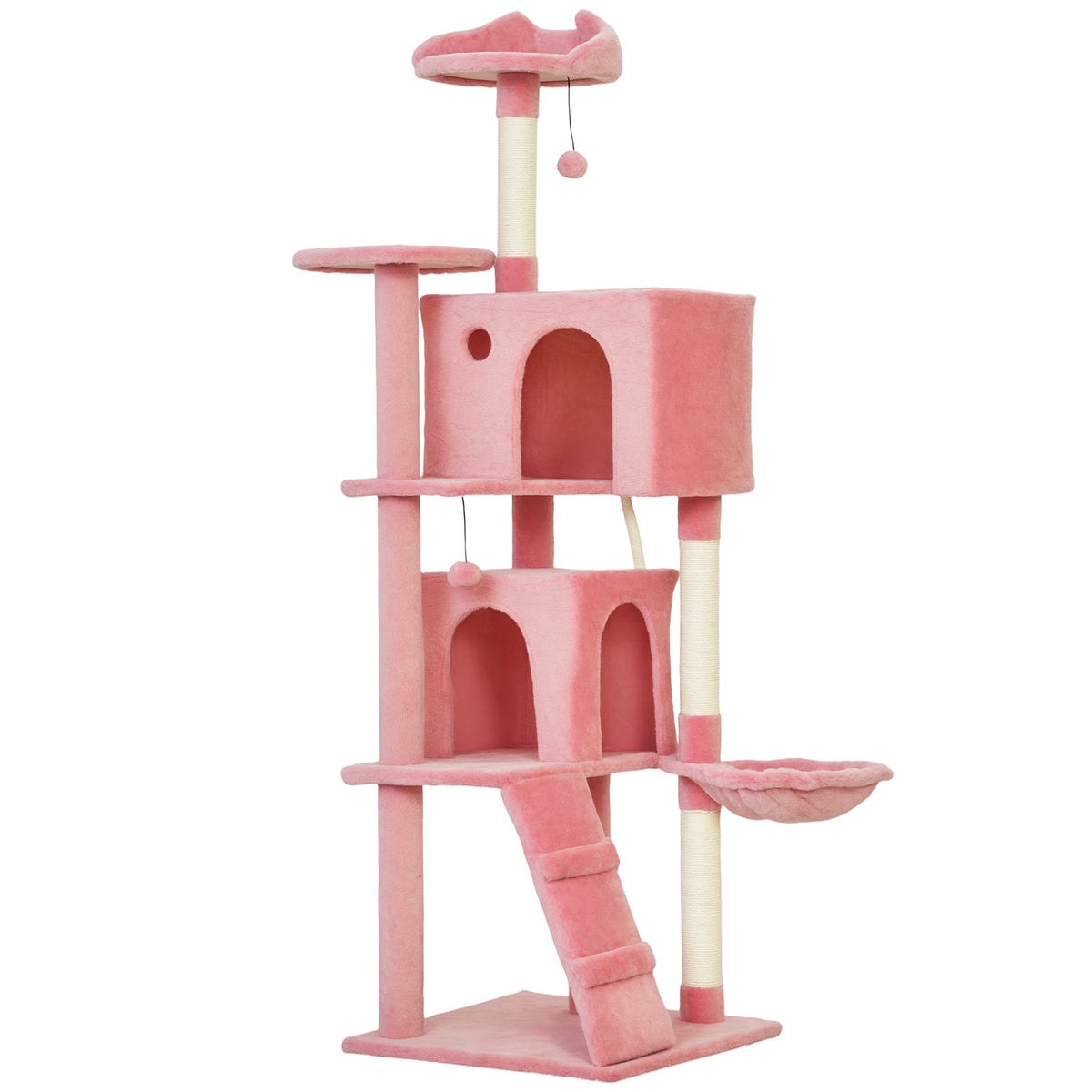 63 Inch Cat Tree with Sisal Scratching Posts