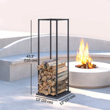 Firewood Rack Outdoor, Vertical Fireplace Storage Rack, 220 lbs Capacity, 13