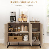 Modern Sideboard, Buffet Cabinet with Adjustable Shelves, 3 Chevron Doors for Living Room