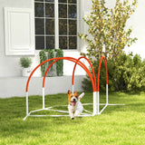 Dog Agility Kit Pet Obstacle Course Training Equipment Outdoor with Weave Poles