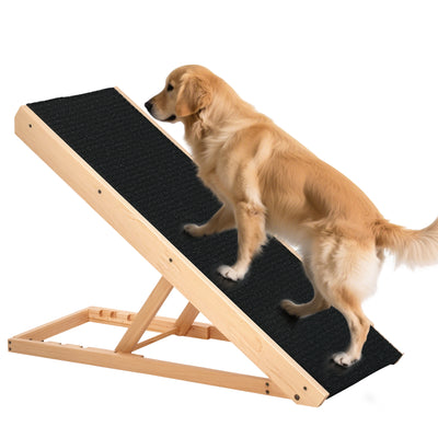 Dog Ramp Foldable Pet Ramp for Bed Couch, Height Adjustable, for Cats Large Dogs with Non Slip Carpeted Surface