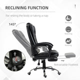 Ergonomic Office Chair with Back Support, PU leather Executive Office Chair with High Back, Retractable Footrest