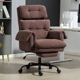 Reclining Executive Computer Desk Chair, Ergonomic Office Chair with Footrest and Thickly Padded