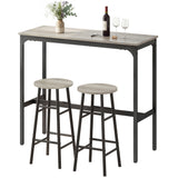 3-Piece Counter Height Bar Table and Chairs, Dining Table and Chairs Set for 2