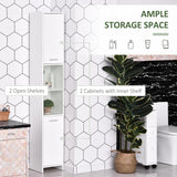 Tall Bathroom Vanities, Narrow Bathroom Cabinets with 2 Doors, Open Compartment and Adjustable Shelves