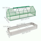8.6 x 3 x 1ft Raised Garden Bed with Mini Greenhouse, Small Greenhouse for Patio Garden Balcony