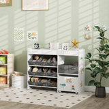 Toy Storage Organizer with 11 Non-Woven Fabric Boxes, Storage Cabinet & Shelves