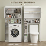 Farmhouse Over the Toilet Cabinet with Barn Doors, Over the Toilet Storage Cabinet with Adjustable Shelf