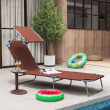 Outdoor Lounge Chair, Adjustable Folding Chaise Lounge