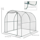Dome Tunnel Greenhouse Plant Shed with Roll Up Door, 6.6' x 8.2' x 6.6'
