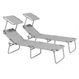 Outdoor Lounge Chair, Adjustable Folding Chaise Lounge