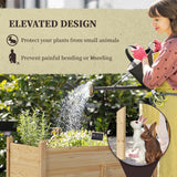 Jardinière en bois surélevée avec trous de drainage pour légumes, lit de jardin extérieur, 45,3x21,7x31,5po