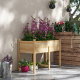 Jardinière en bois surélevée avec trous de drainage pour légumes, lit de jardin extérieur, 45,3x21,7x31,5po