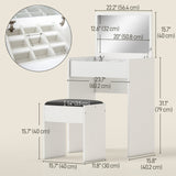Modern Vanity Set with Makeup Table and Cushioned Stool