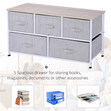 Armoire de rangement à tiroirs en lin, tour de commode avec 5 tiroirs amovibles, cadre en métal, pieds réglables pour salon