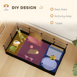 Small Animal Cage Waterproof Mat DIY Animal Playpen for Guinea Pigs Rabbits 12 Panels and Door