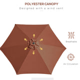 8.5FT Patio Umbrella, Round Garden Parasol with 6 Ribs, Market Sunshade Tilt Canopy w/ Crank Handle for Outdoor
