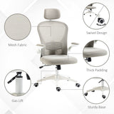 Office Chair, Mesh Computer Desk Chair with Adjustable Headrest, 4D Lumbar Support