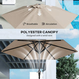 Patio Sun Umbrella, Outdoor Parasol with 6 Ribs