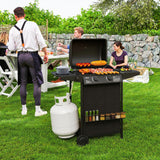2+1 Burner Propane Gas BBQ Grill, Side Table, Shelf, Spice Rack, Wheels