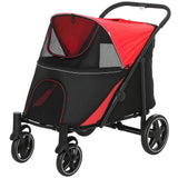Poussette pour animaux pliable avec roues avant universelles, voiture pour chats et chiens de grande et moyenne taille