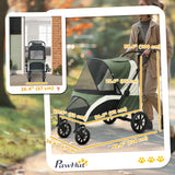 Foldable Pet Stroller for Medium Dogs with Four Big Wheels, Shock-Absorbing Frame