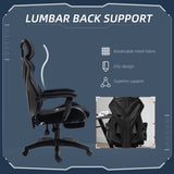 Gaming Chair, Ergonomic Computer Chair with Footrest, Headrest, Recliner Swivel Seat with Adjustable Height