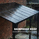 13' x 10' Lean to Gazebo, Hardtop Wall Mounted Outdoor Pergola with Polycarbonate Roof and Metal-Aluminium Frame