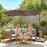 9.6ft Offset Patio Umbrella Garden Hanging Parasol Banana Cantilever Umbrella with Base