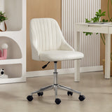 Vanity Chair for Makeup, Velvet Comfy Office Chair with Adjustable Height, Swivel Wheels for Bedroom