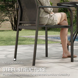 Stackable Patio Chairs Set of 4, Outdoor Dining Chairs with 20