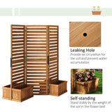 Outdoor Privacy Screen Wood Privacy Panel with 4 Planter Boxes, Raised Bed with 3 Panels