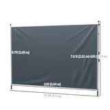 11.5' x 10' Manual Retractable Patio Awning, Outdoor Privacy Screen with UPF30+ & Water-Resistant Fabric