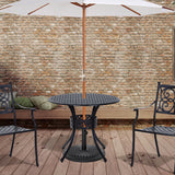 Table à manger ronde pour patio 33 pouces avec trou pour parasol
