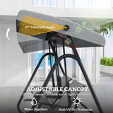 Patio Swing Chair w/Adjustable Canopy Outdoor Porch Swing w/Dual Independent Seats 2-Seat