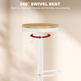 Wood Barstools Set of 2, Swivel Bar Stools with Adjustable Height for Kitchen Counter
