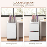 Vertical Steel Filing Cabinet on Wheels, 2-Drawer Lockable File Cabinet with Adjustable Hanging Bar for A4, Legal and Letter Size