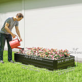6' x 3' x 1' Raised Garden Bed with 2 Trellis Tomato Cages, Steel Frame Elevated Planter Box