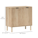 Accent Cabinet with Doors & Adjustable Shelf, Freestanding Console Cabinet with Wood Legs