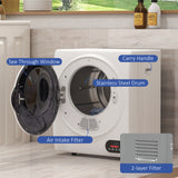 1.5 cu.ft Portable Compact Clothes Laundry Dryer with Intelligent Drying for Apartments Dorms RVs