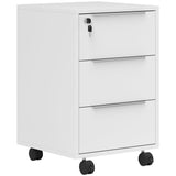 3 Drawer File Cabinet with Wheels, Vertical Filing Cabinet with Lock