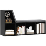 Multi-Purpose Bookshelf with 5 Cubes, 5-Cubby Bookcase with Cushioned Reading Nook and Storage Shelves